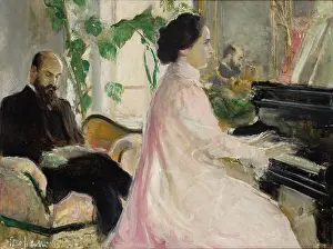 Double Portrait Prints: Doctor Dwernicki with His Wife at the Piano, 1902. Creator: Stanislaw Debicki