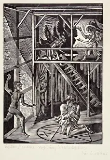 Modernism Prints: Doctor Faustus Conjuring Mephistophilis, 1929. Creator: Eric Ravilious