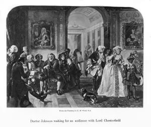 Em Ward Prints: Doctor Johnson waiting for an audience with Lord Chesterfield, 19th century