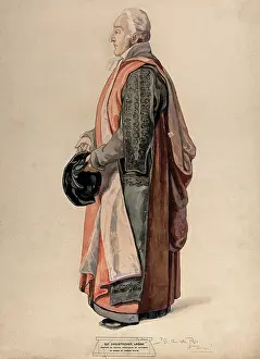 Solemn Prints: A doctor of physic of Oxford in his ceremonial robes, Oxford, c1820s. Creator: Unknown