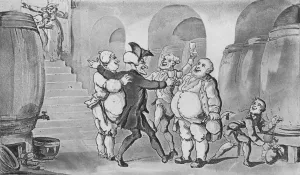 Doctor Syntax Gallery: Doctor Syntax Made Free of the Cellar, 1817. Artist: Thomas Rowlandson