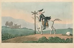 Doctor Syntax Gallery: Doctor Syntax, Losing His Way, 1820. Artist: Thomas Rowlandson