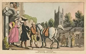 Doctor Syntax Gallery: Doctor Syntax, Setting out on His Tour to the Lakes, 1820. Artist: Thomas Rowlandson