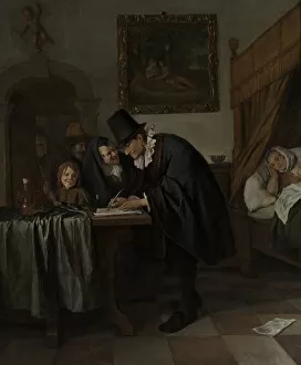 Steen Gallery: The Doctors Visit, ca 1665. Artist: Steen, Jan Havicksz (1626-1679)
