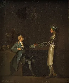 Abildgaard Nicolai Abraham Prints: The Doctor´s Wife Reveals her Husband´s Intention of Anatomising Niels Klim