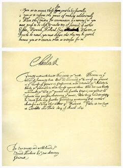 Documents signed by Charles I, c1641.Artist: King Charles I
