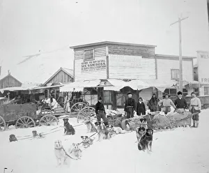 Provisions Prints: Dog team ready to start with provisions, between c1900 and 1927. Creator: Unknown