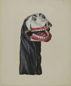 Puppets Prints: Dog Toby Hand Puppet, c. 1936. Creator: Dorothy Brennan