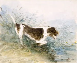 Excited Prints: A Dog Watching a Rat in the Water, 1831. Artist: John Constable