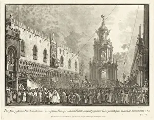 Brostoloni Giovanni Battista Collection: The Doge Attends the Giovedi Grasso Festival in the Piazzetta, 1763 / 1766