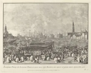 Quai Prints: The Doge in the Bucintoro Departing for the Porto di Lido on Ascension Day, 1763 / 1766