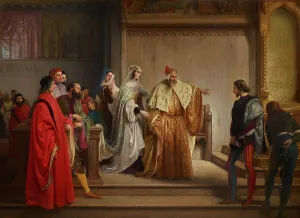 Hayez Prints: The doge Marino Faliero accusa il giovane Steno di essere the author of the writing