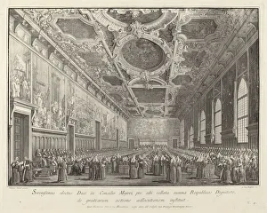 Brostoloni Giovanni Battista Collection: The Doge Returns Thanks in the Sala del Consiglio Maggior, 1763 / 1766