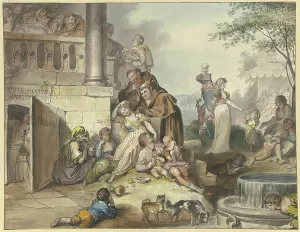 Friar Prints: Dolce far niente in Naples, 1797. Creator: Johann Heinrich Ramberg