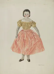 Porcelain Doll Prints: Doll - Annie Sampson, c. 1940. Creator: Edith Towner