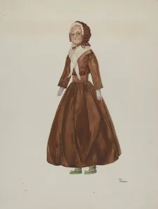 Porcelain Doll Prints: Doll - Betsey Paine, c. 1939. Creator: Josephine C. Romano