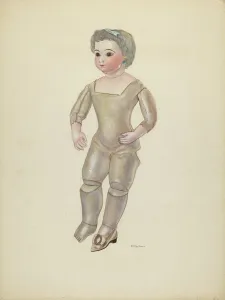 Doll with Bisque Head, c. 1937. Creator: Dorothy Harris