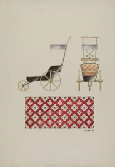 Buggy Prints: Doll Buggy and Rug, c. 1940. Creator: Randolph F Miller