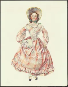 Bonnet Collection: Doll, c. 1939. Creator: Carmel Wilson