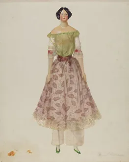 Dolls Clothes Gallery: Doll, c. 1939. Creator: Cora Parker