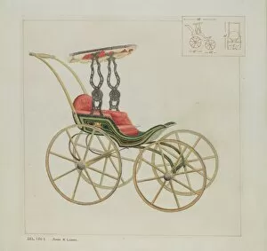 Watercolor And Graphite On Paper Collection: Doll Carriage, c. 1937. Creator: James M. Lawson