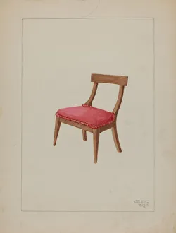 Dolls House Prints: Doll Chair, c. 1936. Creator: Julie C Brush