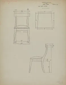 Sketching Prints: Doll Chair, c. 1936. Creator: Julie C Brush