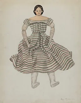 Humes Mary E Prints: Doll and Costume, c. 1937. Creator: Mary E Humes