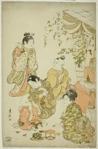 The Doll Festival, from the series Precious Children's Games of the Five Festivals... c. 1801. Creator: Torii Kiyonaga. The Doll Festival, from the series Precious Children's Games of the Five Festivals... c. 1801