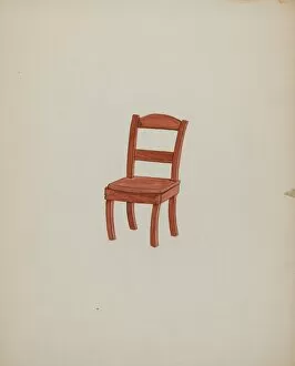 Ellen Duncan Gallery: Doll Furniture - Chair, c. 1937. Creator: Ellen Duncan