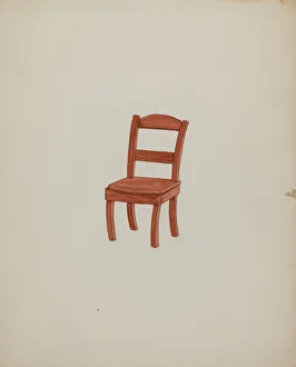Ellen Duncan Gallery: Doll Furniture - Chair, c. 1937. Creator: Ellen Duncan
