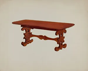 Ellen Duncan Gallery: Doll Furniture - Table, c. 1937. Creator: Ellen Duncan
