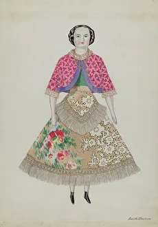 Porcelain Doll Prints: Doll - Hattie, c. 1937. Creator: Edith Towner