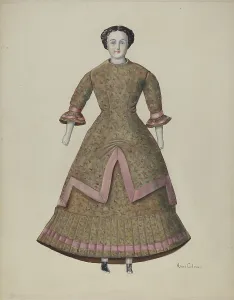 Pleated Prints: Doll - Lydia, c. 1937. Creator: Anne Colman. Doll - Lydia, c. 1937. Creator: Anne Colman