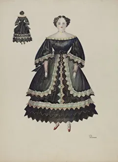 Black Hair Gallery: Doll - 'Minerva Pratt', c. 1937. Creator: Josephine C. Romano
