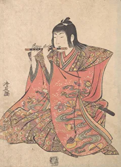 Kiyonaga Prints: A Doll Representing a Boy Playing a Flute, ca. 1780. Creator: Torii Kiyonaga