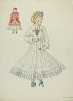 Porcelain Doll Prints: Doll - Retta Hervey, c. 1937. Creator: Edith Towner