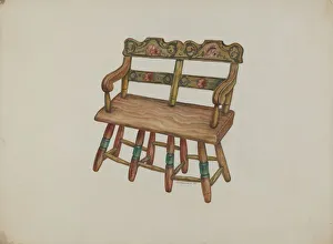 Toys Collection: Doll Settee, c. 1938. Creator: Austin L. Davison