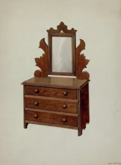 Dresser Prints: Doll's Dresser, c. 1937. Creator: Dana Bartlett
