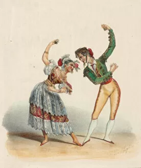 Bolero Gallery: Dolores Serral and Mariano Camprubi dances the Bolero, c1840