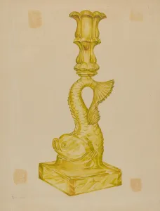 Capelli Giacinto Gallery: Dolphin Candlestick, 1935 / 1942. Creator: Giacinto Capelli