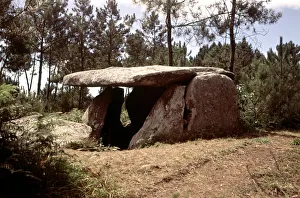 Prehistory Prints: Dombate dolmen, megalithic tomb located near Monte Castelo (La Coruna)