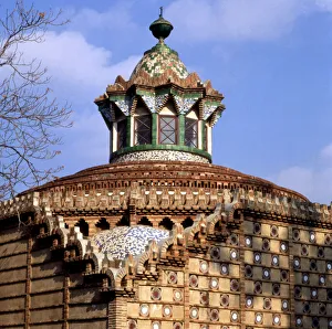 Stables Prints: Dome of the stables pavilion in the Güell House, built between 1884 and 1887