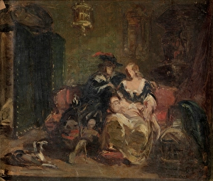 Sofa Prints: Domestic Scene, c1870s. Creator: Andre Plumot
