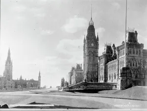Dominion Of Canada, Parliament Buildings, 1914. Creator: Harris & Ewing. Dominion Of Canada, Parliament Buildings, 1914. Creator: Harris & Ewing