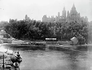 Ottawa Ontario Canada Prints: Dominion Of Canada, Parliament Buildings And Lappers Bridge