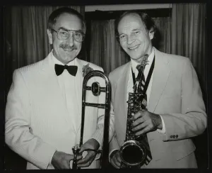 Dankworth Prints: Don Lusher and John Dankworth, London, 1985. Artist: Denis Williams