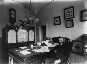 Portrait Photographs 1890 1900 Gmgpc Prints: Don M. Dickson - Postmaster General, 1887-1889, c1889. Creator: Frances Benjamin Johnston