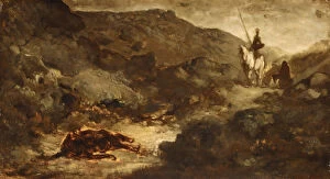 Cervantes Saavedra Miguel De Gallery: Don Quixote and the Dead Mule, after 1864. Creator: Honore Daumier