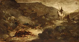 Miguel De Prints: Don Quixote and the Dead Mule, after 1864. Creator: Honore Daumier